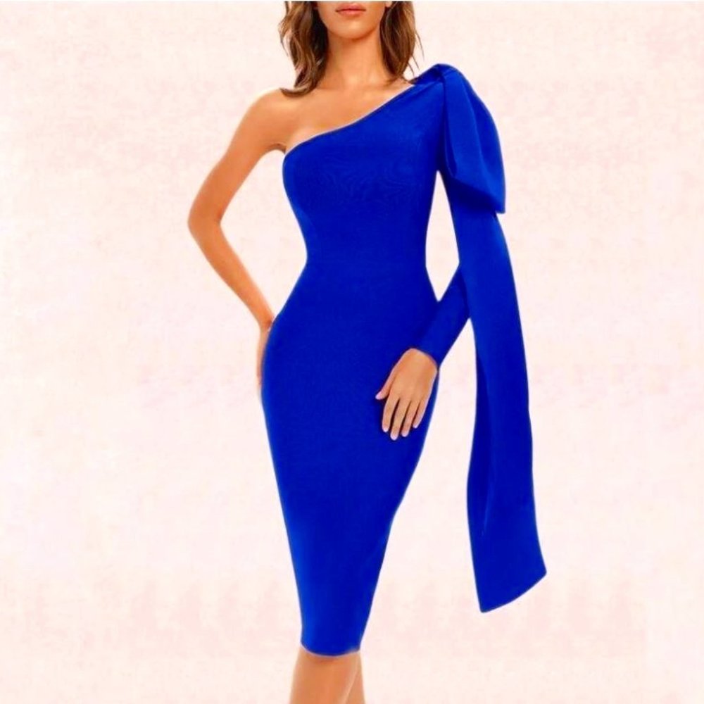 LELA BANDAGE DRESS IN ROYAL BLUE (XL)